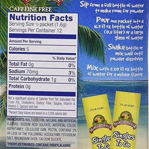 margaritaville singles to go non alcoholic powder sticks margaritaville 712315