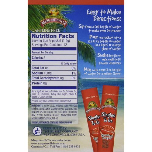 margaritaville singles to go non alcoholic powder sticks margaritaville 875711