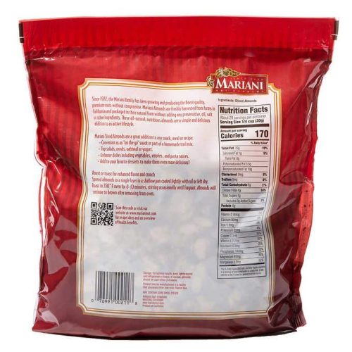 mariani sliced premium almonds 2 pound mariani 827851