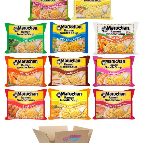 Maruchan Ramen Noodle Soup Variety, 11 Flavors, 3 Ounce, 1 Package each Flavor, Total 11 Packages Snackathon 11 Flavors 3 Ounce (Pack of 11) 