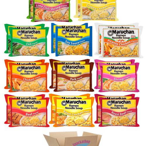 Maruchan Ramen Noodle Soup Variety, 11 Flavors, 3 Ounce, 2 Packages each Flavor, Total 22 Packages Snackathon 11 Flavors 3 Ounce (Pack of 22) 