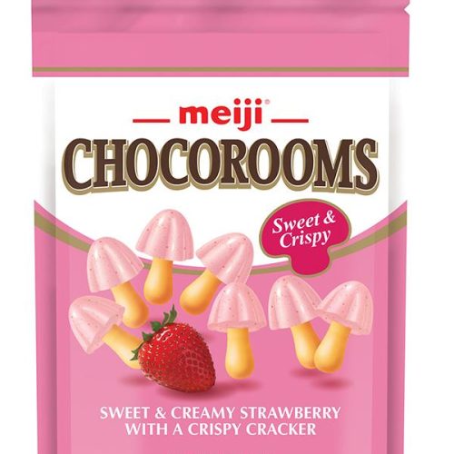 Meiji Chocorooms Crispy Cracker Meiji Sweet and Creamy Strawberry 5 Ounce 