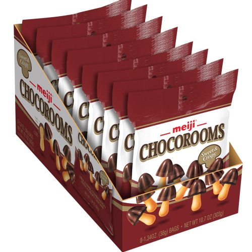 Meiji Chocorooms Crispy Cracker Meltable Meiji Milk and Dark Chocolate 1.34 Oz-8 Count 