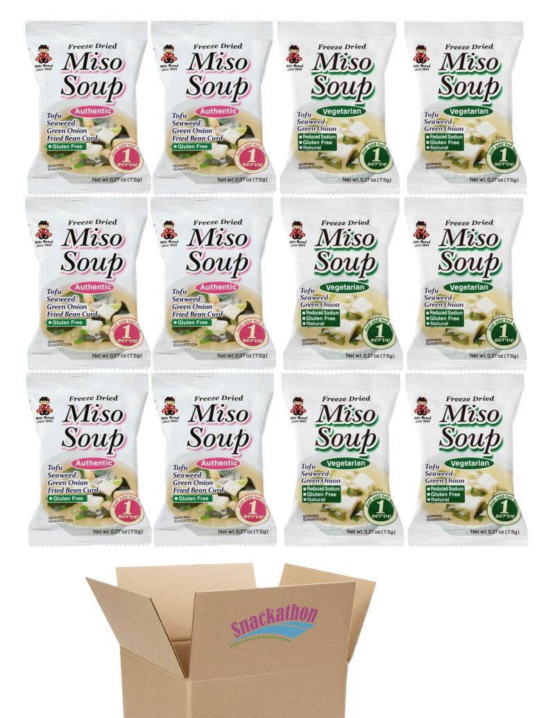 miko freeze dried instant miso soup snackathon variety 027 ounce pack of 12 784359