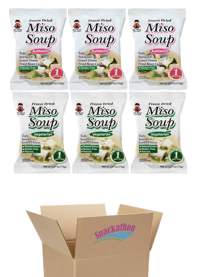 miko freeze dried instant miso soup variety 027 ounce pack of 6 snackathon foods 730742