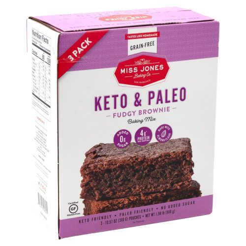 Miss Jones Keto + Paleo Mixes Miss Jones Fudgy Brownie 10.57 Oz-3 Count