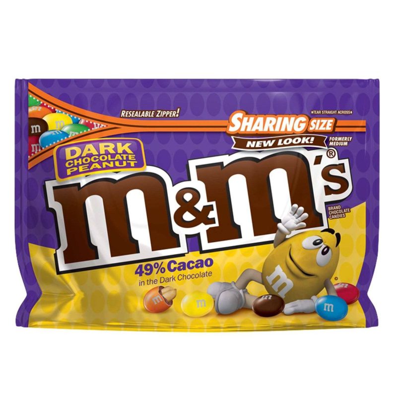 M&M's Chocolate Candies Meltable M&M's Dark Chocolate Peanut 10.1 Ounce