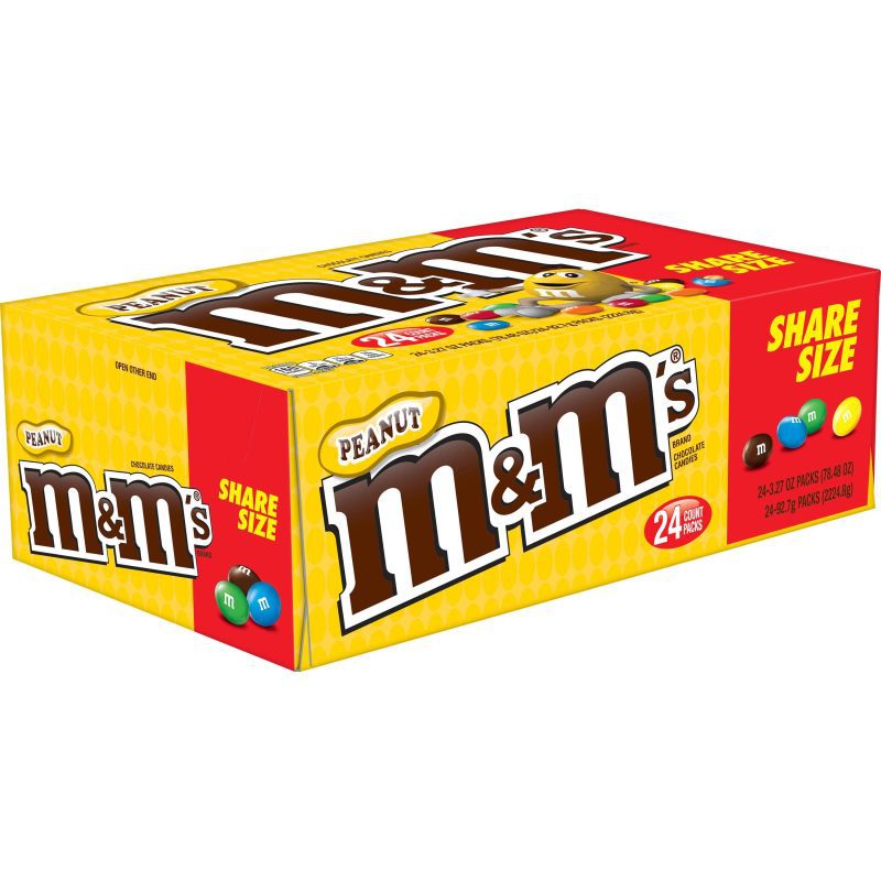 M&M's Peanut Chocolate Candies M&M's 3.27 Oz-24 Count