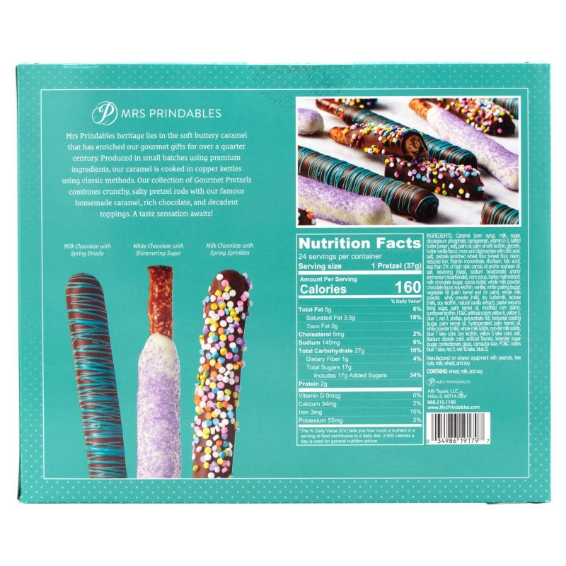 mrs prindables chocolate dipped caramel pretzels rods meltable mrs prindables 143152