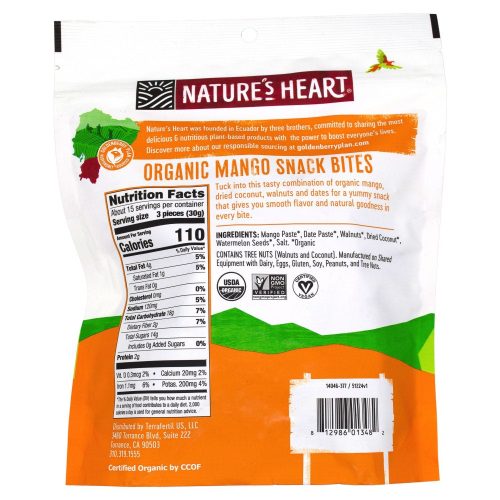 natures heart organic mango snack bites natures heart 184914