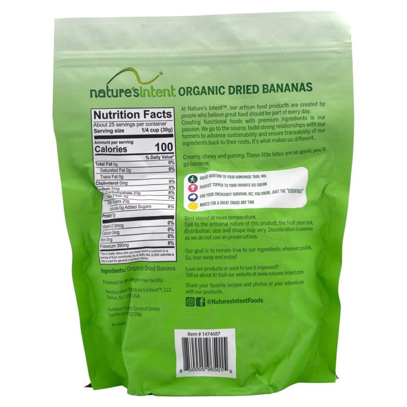 natures intent dried bananas natures intent 425511