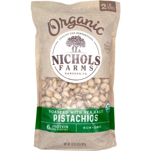 Nichols Farms Organic California In-Shell Pistachios Nichols Farms Roasted with Sea Salt 32 Ounce