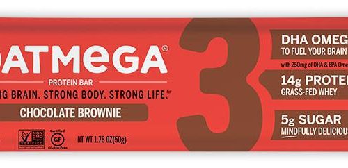 Oatmega Grass-fed Whey Protein Bars Oatmega Chocolate Brownie 1.76 Ounce 