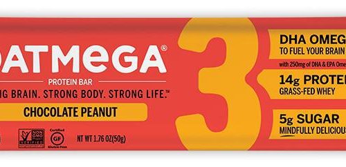 Oatmega Grass-fed Whey Protein Bars Oatmega Chocolate Peanut 1.76 Ounce 