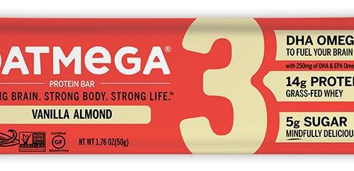 Oatmega Grass-fed Whey Protein Bars Oatmega Vanilla Almond 1.76 Ounce 