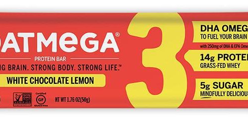 Oatmega Grass-fed Whey Protein Bars Oatmega White Chocolate Lemon 1.76 Ounce 