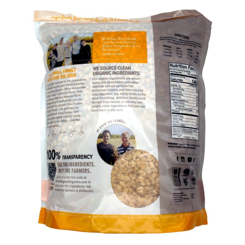 one degree organic sprouted rolled oats one degree organic foods 534408