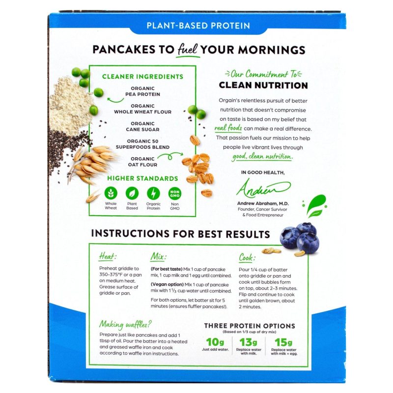 orgain protein pancake waffle mix orgain 834224