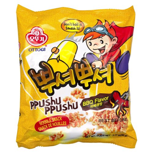 Ottogi Ppushu Ppushu Noodle Snacks Ottogi BBQ 3.17 Ounce 