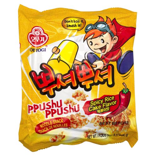 Ottogi Ppushu Ppushu Noodle Snacks Ottogi Spicy Rice Cake 3.17 Ounce 