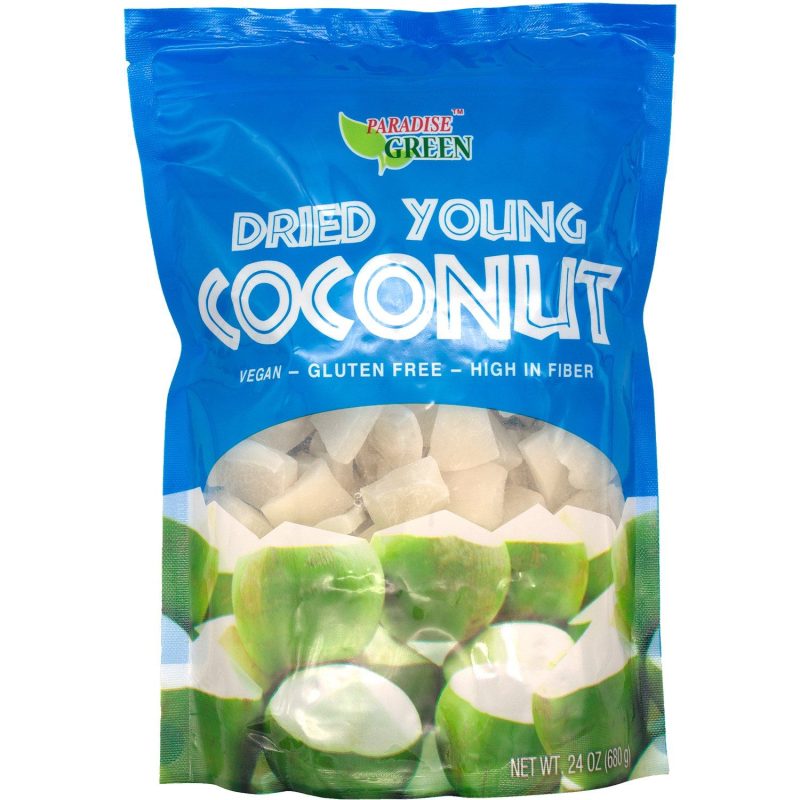 paradise green dried young coconut 24 ounce paradise green 109356