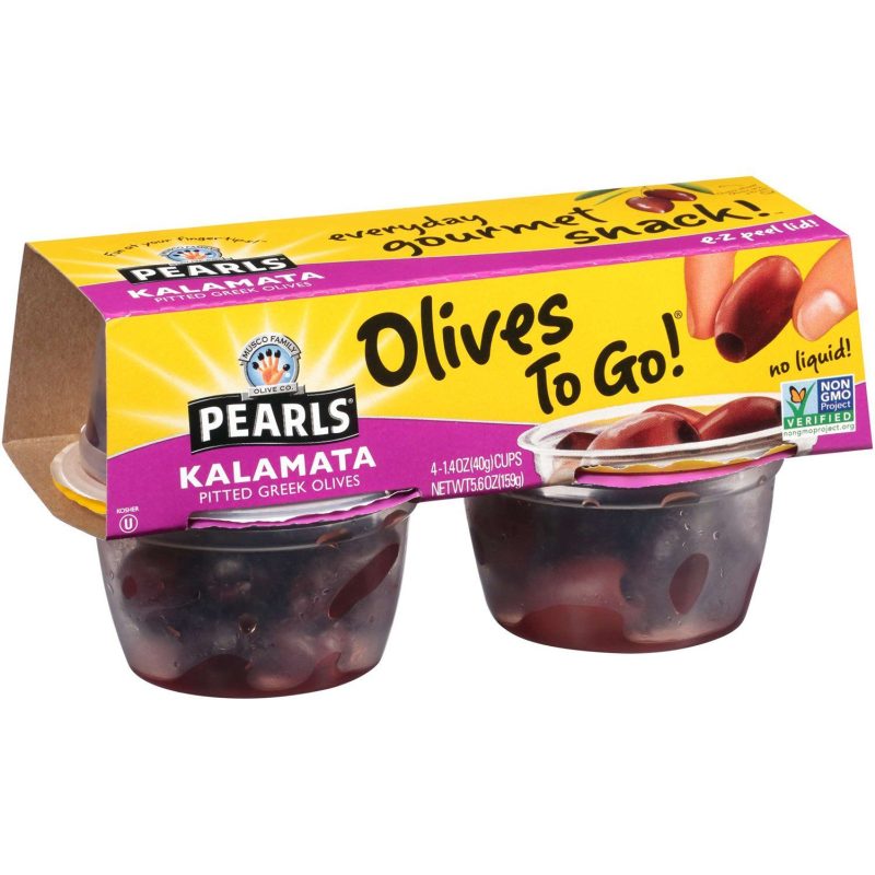 Pearls Olives To Go Cups Pearls Kalamata Pitted 1.4 Oz-4 Count