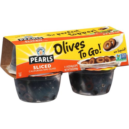 Pearls Olives To Go Cups Pearls Sliced 1.4 Oz-4 Count 