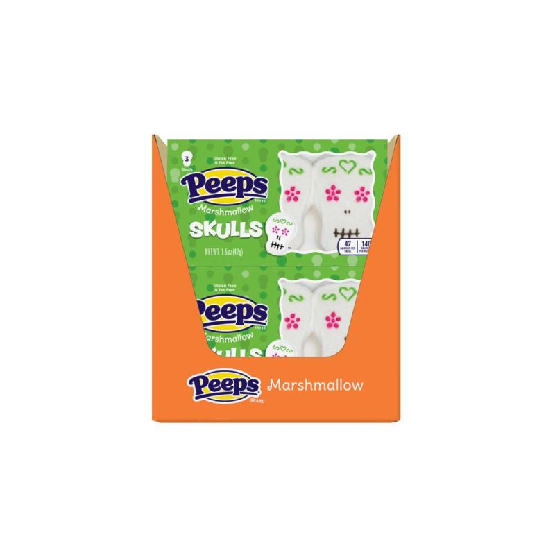 Peeps Marshmallow Peeps Skulls 1.5 Oz-24 Count