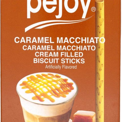 Pejoy Cream Filled Biscuit Sticks Glico Caramel Macchiato 1.98 Ounce 