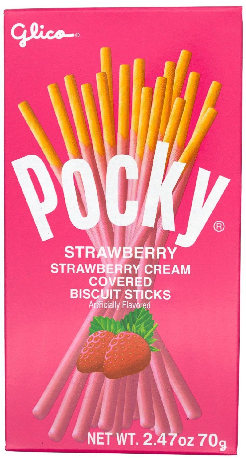 Pocky Cream Covered Biscuit Sticks Glico Strawberry 2.47 Ounce