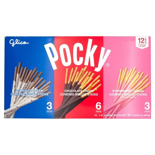 Pocky Cream Covered Biscuit Sticks Meltable Glico Gift 1.41 Oz-12 Count