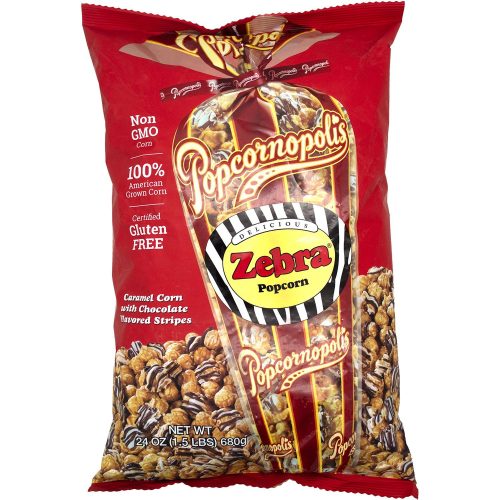 Popcornopolis Gourmet Popcorn Popcornopolis Zebra 24 Ounce 