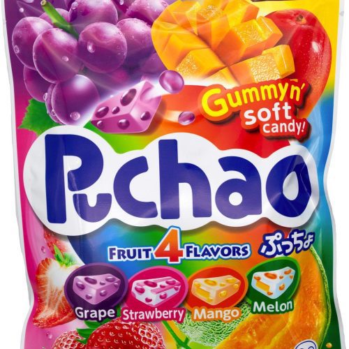 Puchao Gummy n' Soft Candy Puchao Fruit 4 Flavors 3.53 Ounce 