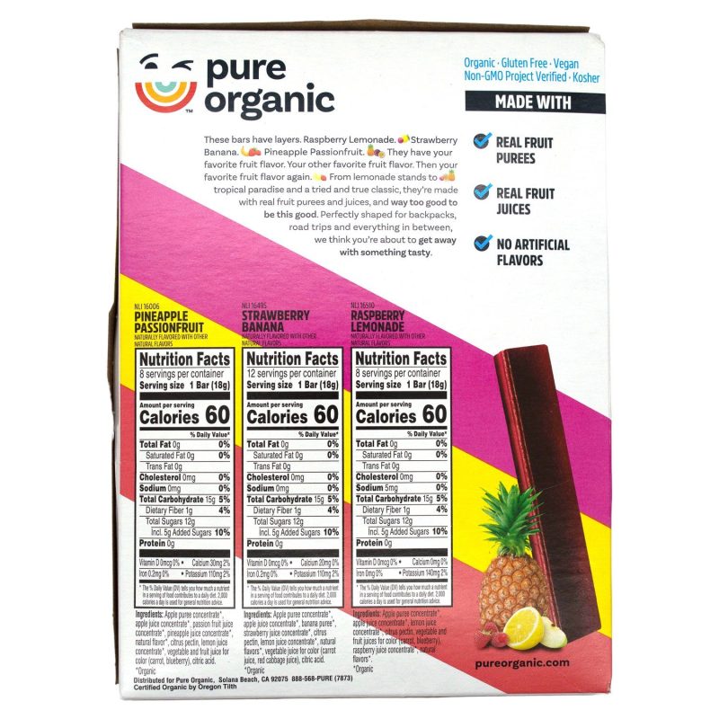 pure organic layered fruit bars pure organic 744196