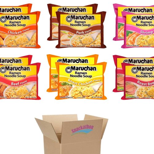 Ramen Noodle Soup Snackathon 6 Flavors 3 Ounce (Pack of 12) 