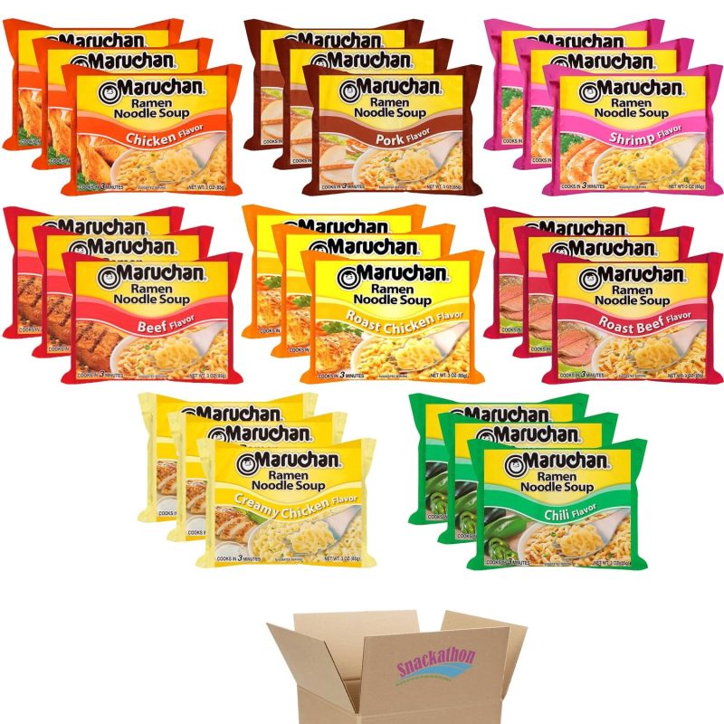 ramen noodle soup variety 8 flavors 3 ounce 3 packages each flavor total 24 packages snackathon 596513