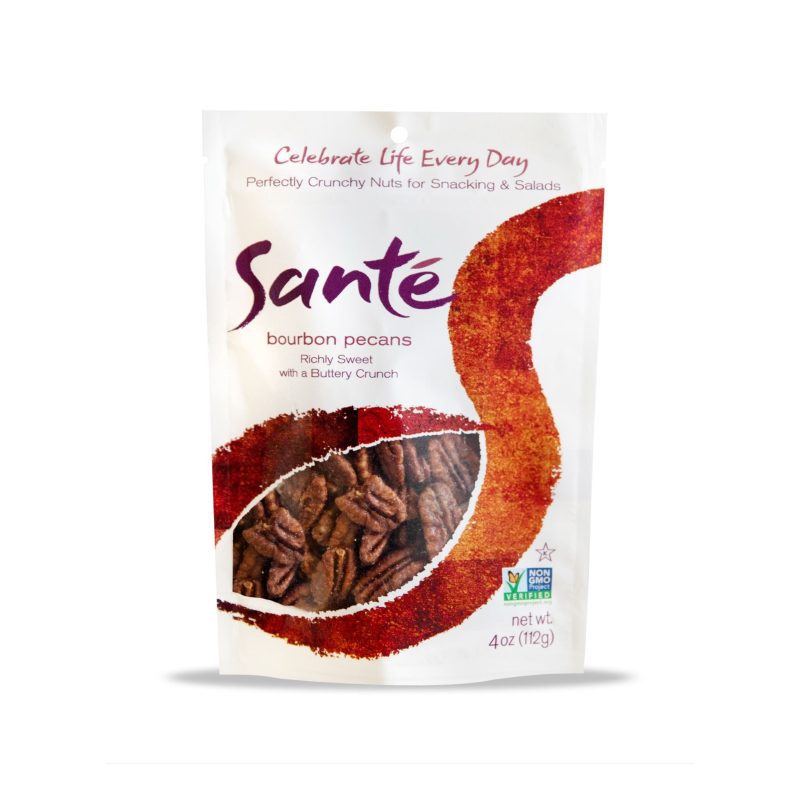 Santé Gourmet Flavored Pecans Santé Bourbon Pecans 4 Ounce