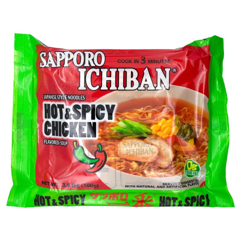 Sapporo Ichiban Japanese Style Noodles Sapporo Ichiban Hot & Spicy Chicken 3.5 Oz-24 Count