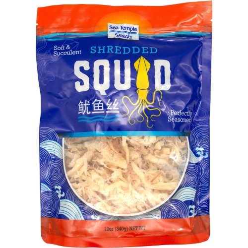 Sea Temple Snacks Shredded Squid Sea Temple Original 12 Ounce 