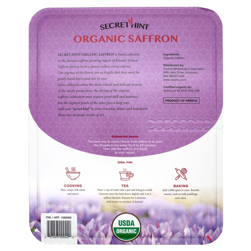 secret hint organic saffron secret hint 150957