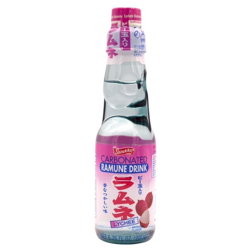 Shirakiku Ramuné, Premium Carbonated Soft Drink Shirakiku Lychee 6.76 Fl Oz