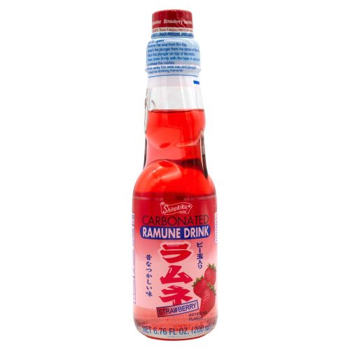 Shirakiku Ramuné, Premium Carbonated Soft Drink Shirakiku Strawberry 6.76 Fl Oz