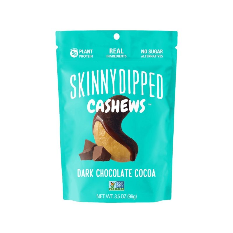 Skinny Dipped Nuts Covered Meltable Skinny Dipped Cashews - Dark Chocolate Cocoa 3.5 Ounce