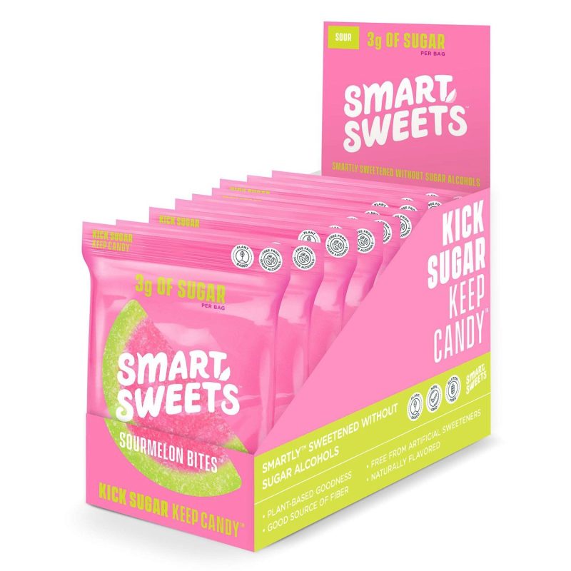 SmartSweets Gummy Candy Snackathon Foods Sour Melonbites 1.8 Oz-12 Count