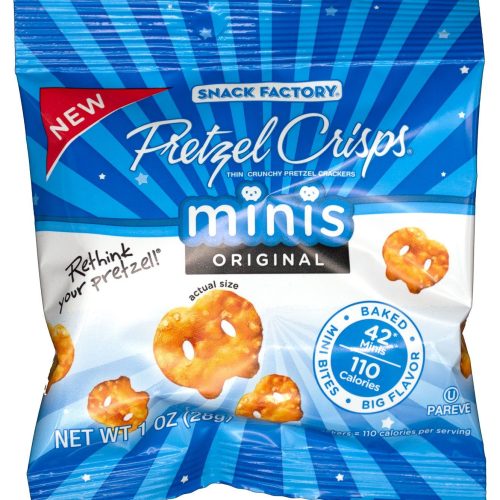 Snack Factory Pretzel Crisps Minis Original, 1 Ounce Snack Factory