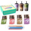 Snackathon Instant Bubble Pearl Variety Milk Fruity Tea Kit with Authentic Brown Sugar Caramel Tapioca, Ready in Under One Minute, Straws Included - Gift Box Snackathon 4 Flavors 12 Servings