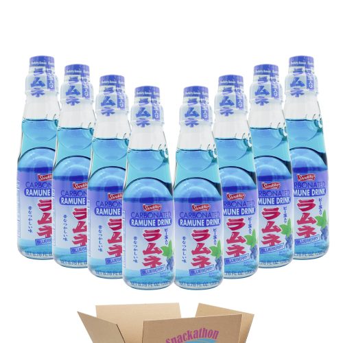 snackathon ramune japanese soda blueberry 676 fluid ounce pack of 8 glass bottle snackathon 705144