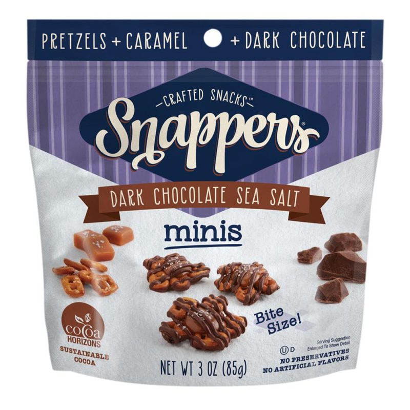 Snappers Chocolate Pretzels Meltable Snappers Minis Dark Chocolate Sea Salt 3 Ounce