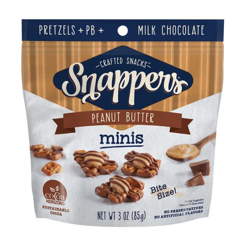 Snappers Chocolate Pretzels Meltable Snappers Minis Peanut Butter 3 Ounce