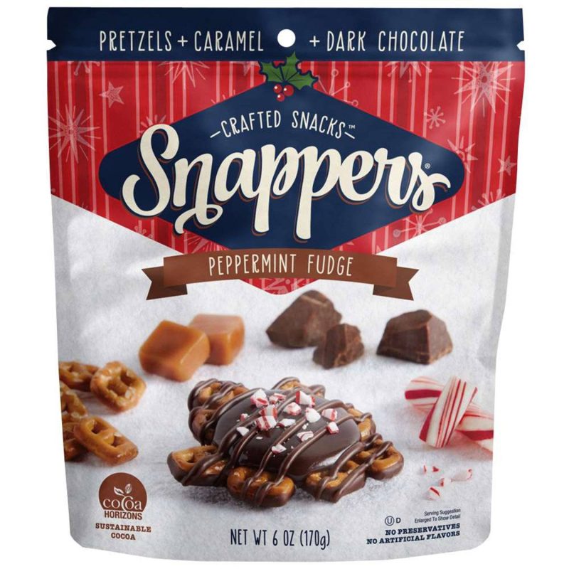 Snappers Chocolate Pretzels Meltable Snappers Peppermint Fudge 6 Ounce